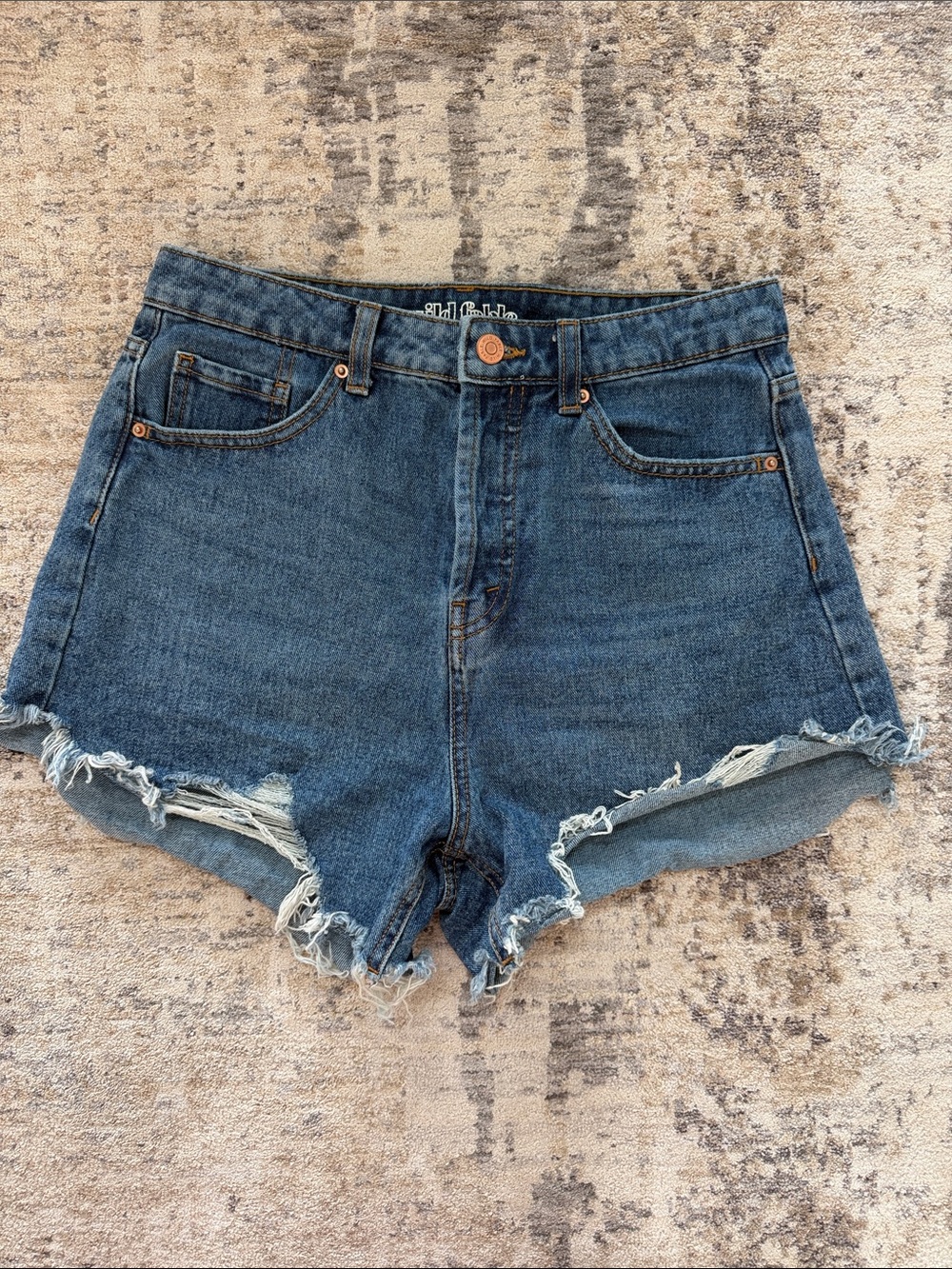 Wild Fable Denim High-Rise Frayed Hem Shorts 4